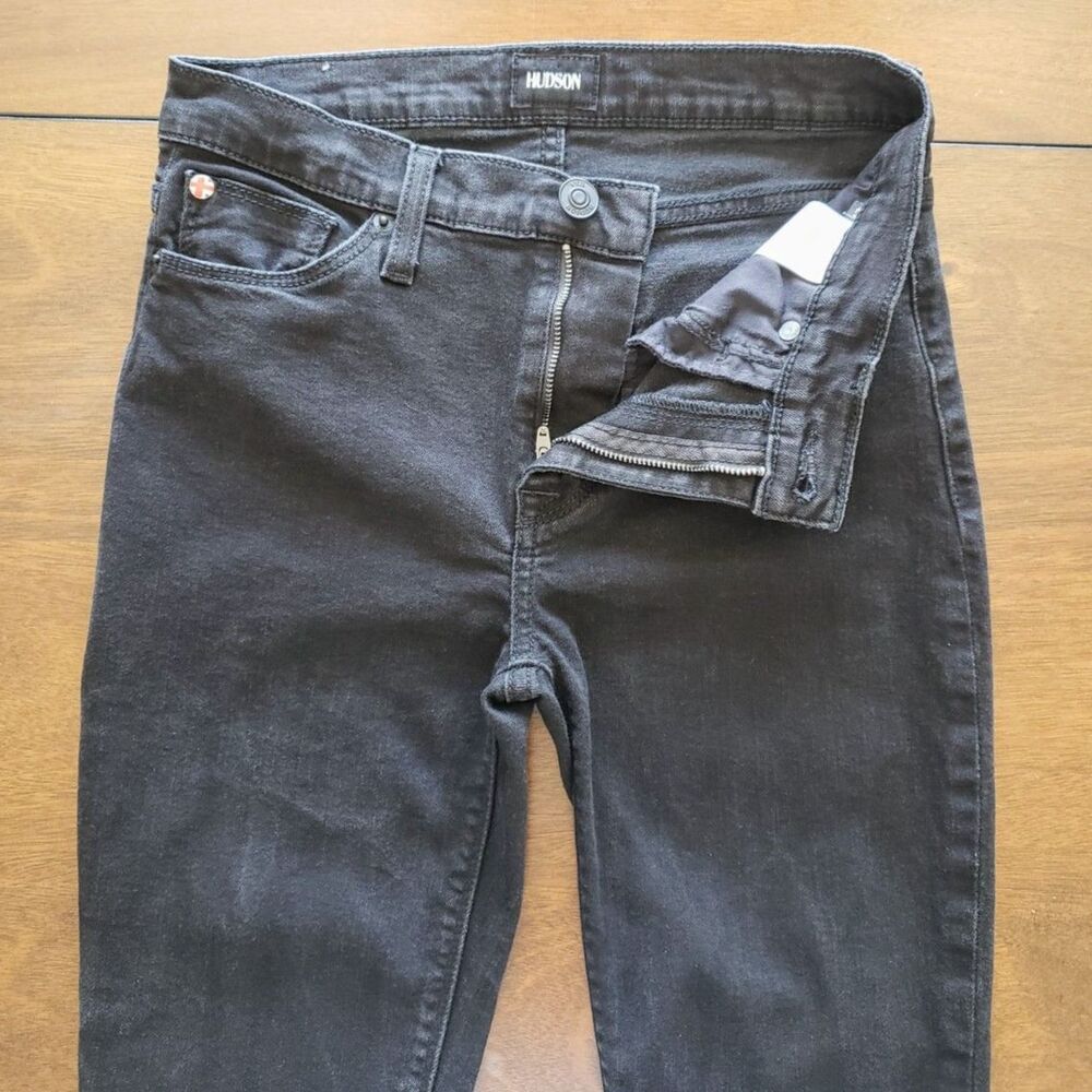 Hudson Natalie Super Skinny Black Jeans Mid Rise Union Jack Size 27 - Picture 4 of 8